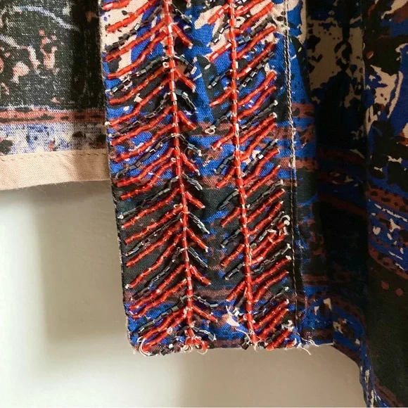 Anthropologie Beautiful Stories Beaded Astor Women’s Kimono, Open Cardi Boho - Picture 4 of 9